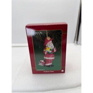 Vintage Carlton Cards Heirloom Collection Firehouse Santa Christmas Ornament